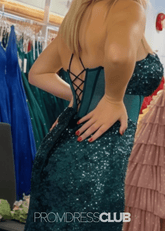 Louise | Trumpet Mermaid Sparkly Emerald Green Sequin Long Prom Dress - Price #price_variant_lowest# - Emerald Green - PromDressClub